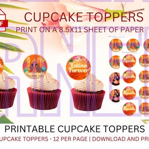 Tropicoqueta Cupcake Toppers | Karol G | Tropicoqueta Toppers | Tropicoqueta | Karol G Banner | Karol G Party | Karol G Birthday |