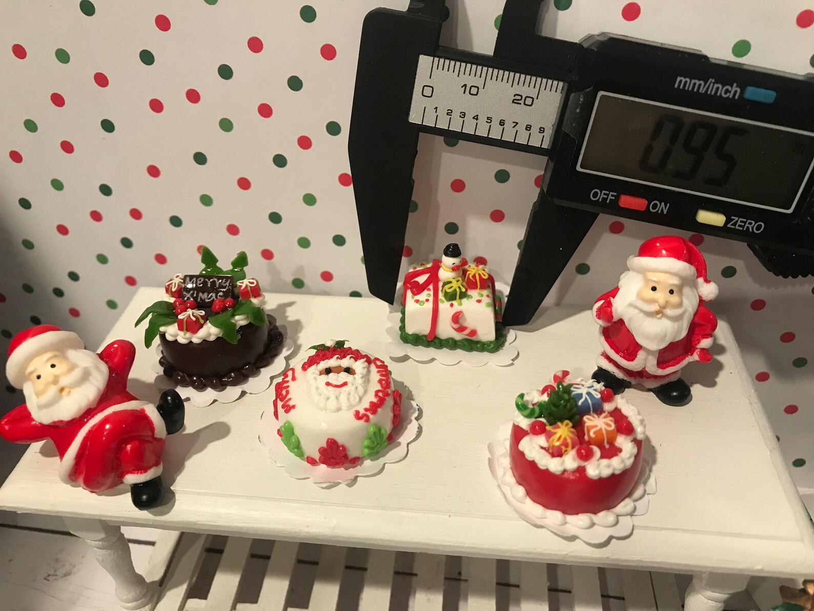 miniature-christmas-cakes-baking-set-christmas-miniatures-etsy
