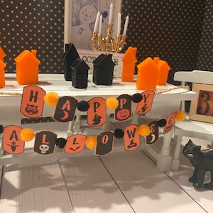 Miniature Halloween Village, Cute and Spooky, Dollhouse Halloween Accessories, Miniature Haunted House, Diorama, Shadow Box, Fairy Garden