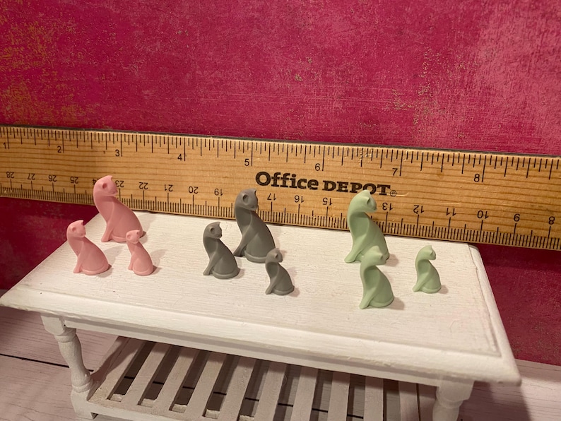 Miniatur-Zierkatzen, Puppenhaus-Kätzchen-Accessoires & Dekoration, 1:12 Bild 11