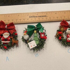 Miniature Christmas, Holiday Wreaths, Dollhouse Christmas Wreaths & Greenery, Holiday Decoration, Nativity, Candyland, Vintage Decor image 6