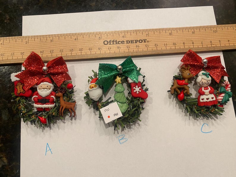 Miniature Christmas, Holiday Wreaths, Dollhouse Christmas Wreaths & Greenery, Holiday Decoration, Nativity, Candyland, Vintage Decor image 6
