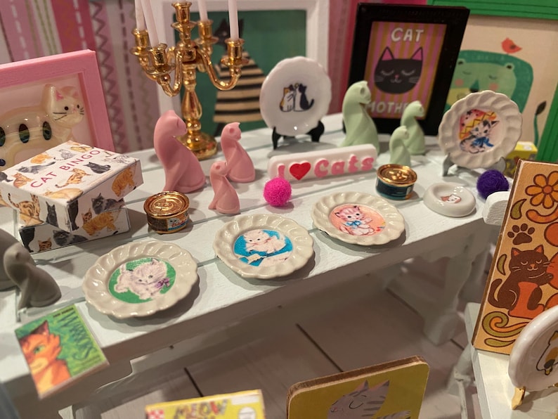 Miniatur-Zierkatzen, Puppenhaus-Kätzchen-Accessoires & Dekoration, 1:12 Bild 2