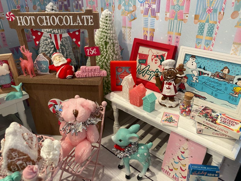 Miniature Christmas Wonderland, Dollhouse Holiday Candyland Accessories, Decor, 1:12 image 4