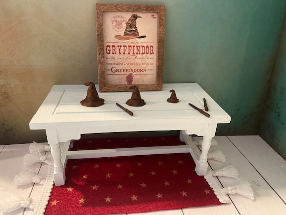 Miniature Sorting Hat, Dollhouse Wizard Accessories, 1:12, Magic Broom, Art, Rug, Posters Candelabra, Shadow Box, Diorama, Fairy Garden