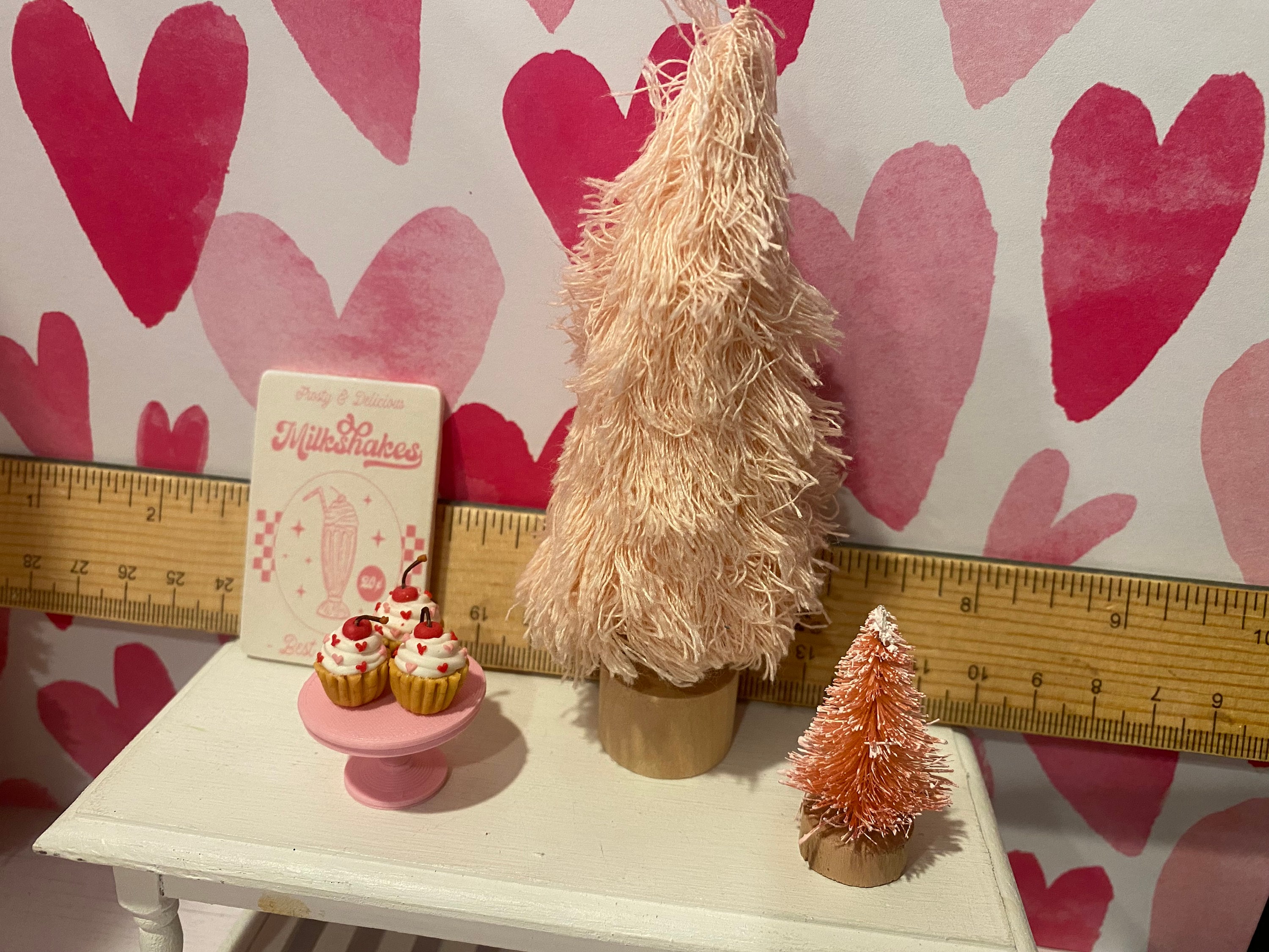 Card Making Table Miniature Valentine Card Making Table, Dollhouse Valentine Accessories ...