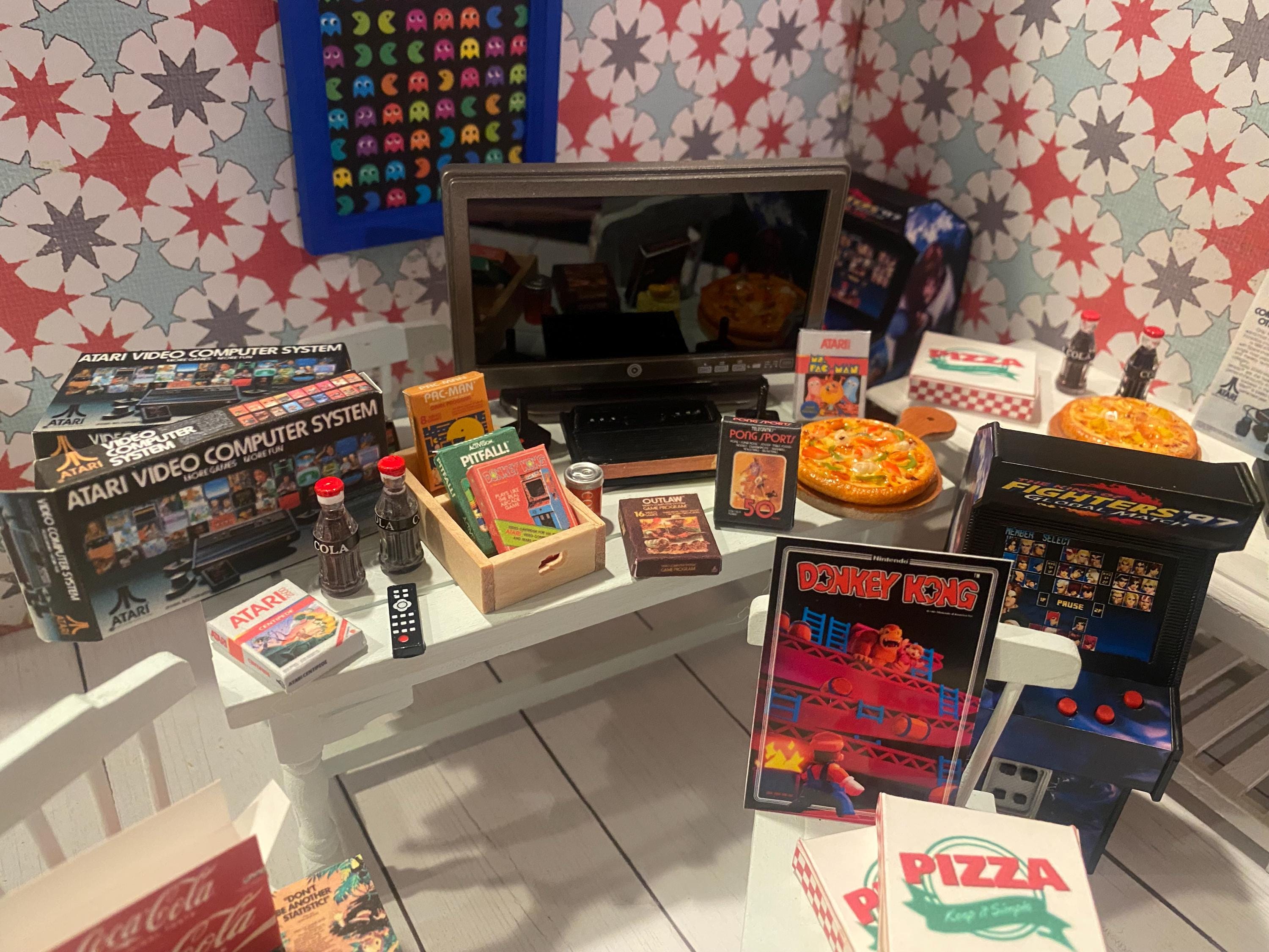 Miniature Game Console Box Set, Game Boxes, Dollhouse TV, Arcade Game ...