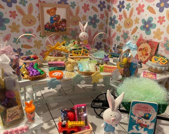 Miniature Fillable Easter Baskets, 1:12 Scale Dollhouse Candy & Toys