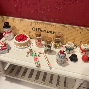 Candy Cane Ruler Miniature Santa's Stuff, Dollhouse Christmas Accessories & Decor, 1:12 ...