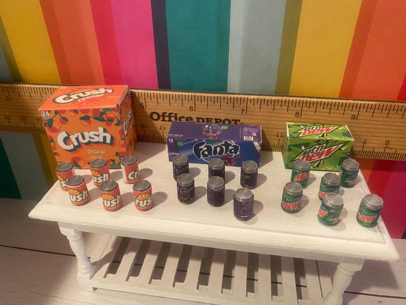 Miniature Board Games, Dollhouse Family Game Night, 1:12, Game Boxes & Boards, Popcorn, Soda Bottles, Soda Boxes, Classic Games image 8