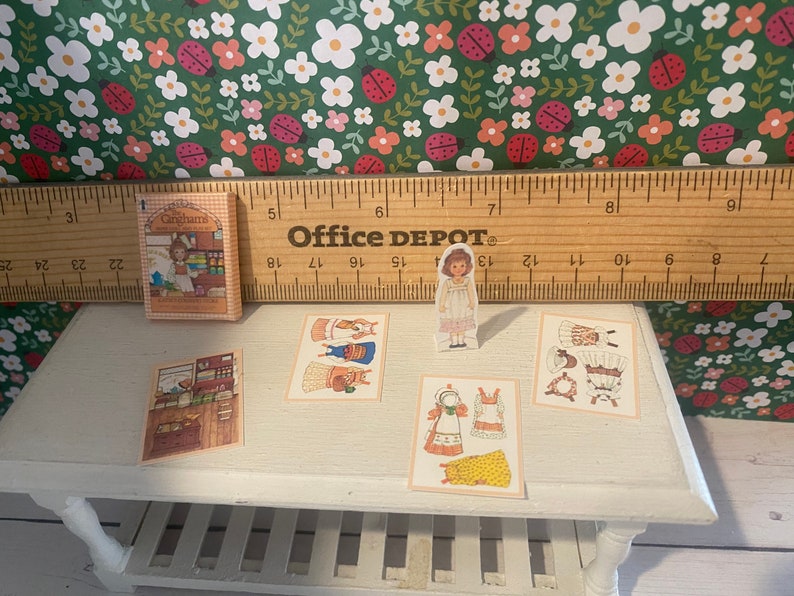 Paper Doll Ruler Miniature Ginghams Paper Doll Sets, Dollhouse 80's Accessories, 1:12 - Etsy