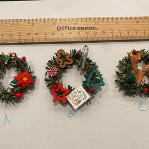 Miniature Christmas, Holiday Wreaths, Dollhouse Christmas Wreaths & Greenery, Holiday Decoration, Nativity, Candyland, Vintage Decor image 4