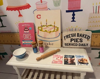 Set 25 Pezzi Miniatura Panetteria In Resina 1:6 - Cupcake Pane Dessert Fatto A Mano USA