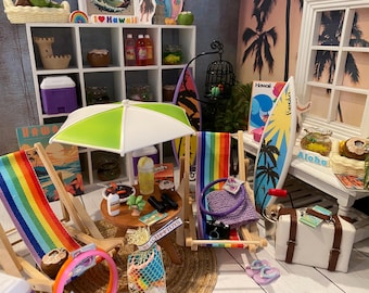 Viaggio alle Hawaii in miniatura, accessori Aloha per casa delle bambole, scala 1:12