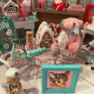 Miniature Christmas Wonderland, Dollhouse Holiday Candyland Accessories, Decor, 1:12 image 2