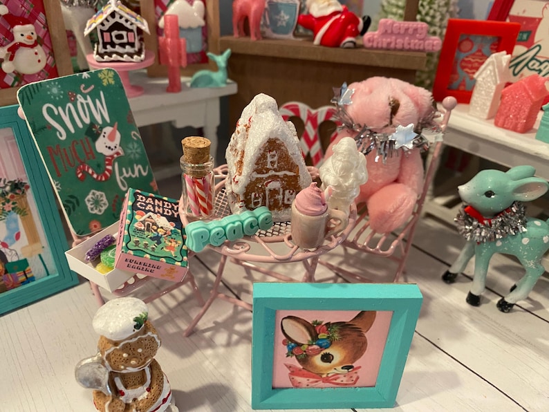 Miniature Christmas Wonderland, Dollhouse Holiday Candyland Accessories, Decor, 1:12 image 2