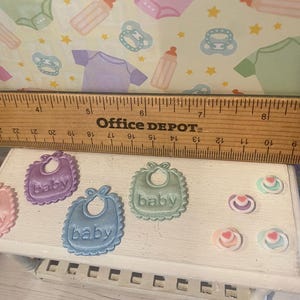 Miniature Baby Shower, Dollhouse Baby Accessories, 1:12 Nursery Items, Baby Wipes, Diapers, Bottles, Shower Games, Toys, Art, Books, Plates image 4