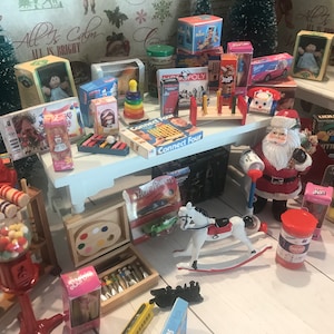 Miniatur Spielzeug, Puppenhaus Spielzeugkisten, 25 Tage Spielzeug, Micro Toys, 1:12, Weihnachten Puppenhaus Zubehör, Geschenke, Schattenbox, Fee, Diorama