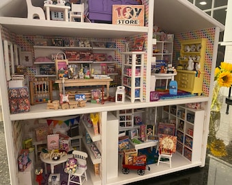 Tienda de juguetes en miniatura, juguetes pequeños, cajas de juguetes clásicas para casas de muñecas a escala 1:12, microjuguetes, cumpleaños, uso diario, miniaccesorios
