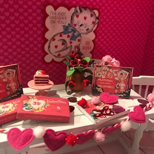 Miniature Valentine Card Kit, Dollhouse Valentine Decorations, Miniature Make Your Own Valentine, 1:12, Fairy Garden, Diorama Shadow Box