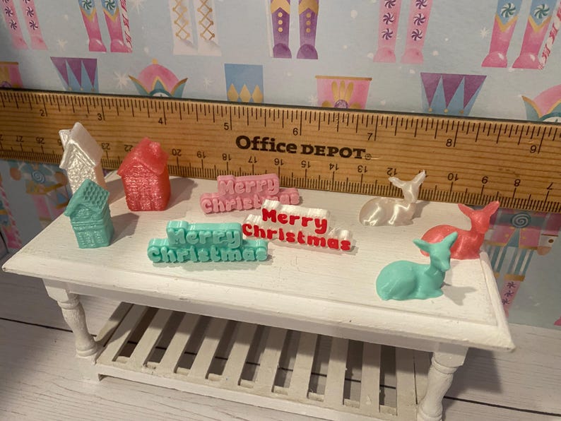 Miniature Christmas Wonderland, Dollhouse Holiday Candyland Accessories, Decor, 1:12 image 12