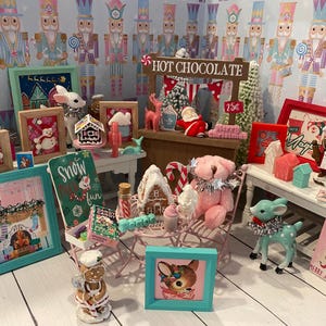 Miniatura de País de las Maravillas Navideño, Accesorios para Casa de Muñecas, Decoración Navideña, Escala 1:12