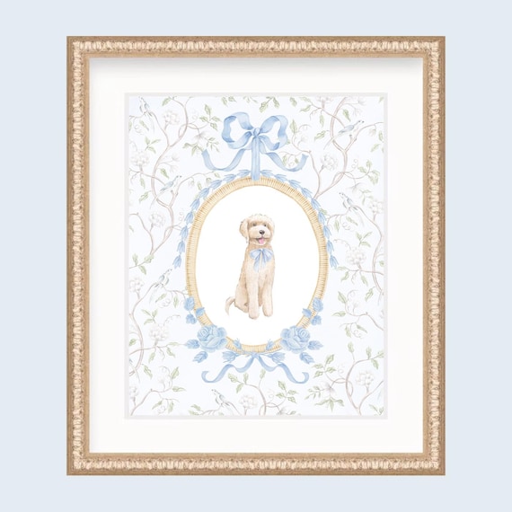 Custom Puppy Art Print: Grand Millennial Kids Room Decor