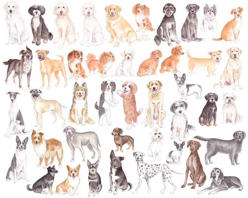 Chateau Dog Show Watercolor Art Print: Whimsical Nursery Decor image 9