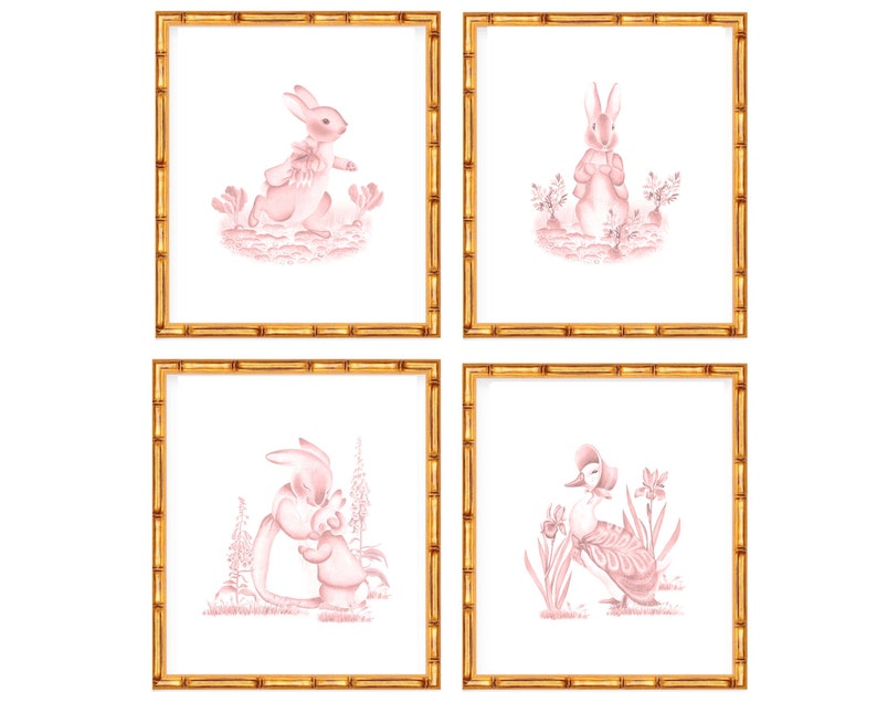 Four Art Prints Peter Rabbit and Friends // Nursery // Baby Girl ...