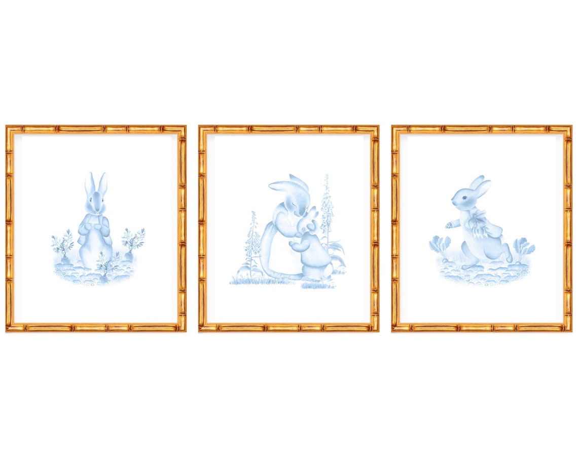 Four Art Prints Peter Rabbit and Friends // Nursery // Toile Prints ...