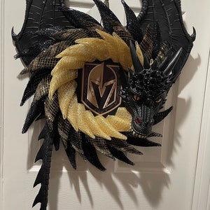 Vegas Golden Knights Black Dragon Wreath. Defend the Realm.