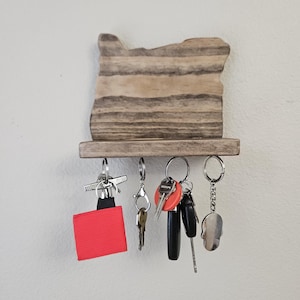 Magnetic Key Holder Shelf in Shape of Oregon (Handmade)
