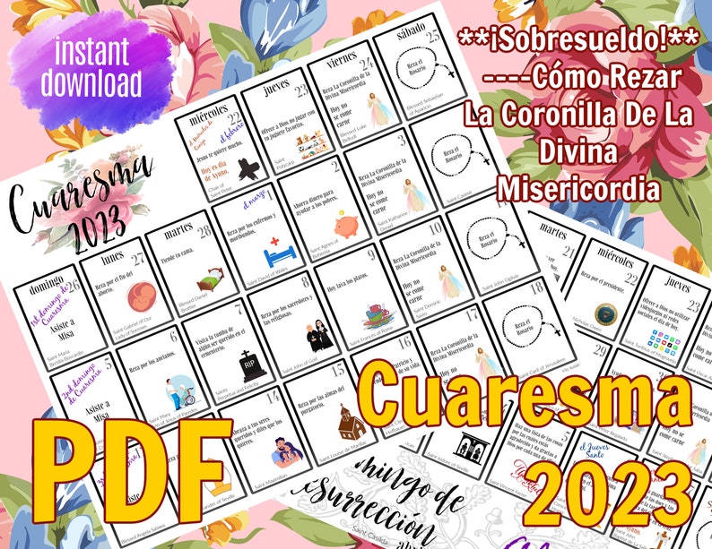 IMPRIMIBLE Calendario De Cuaresma 2022 Cuaresma Para Niños Etsy
