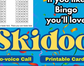 Skidoo-software voor Windows met afdrukbare kaarten en muziekspeler (vergelijkbaar met bingo)
