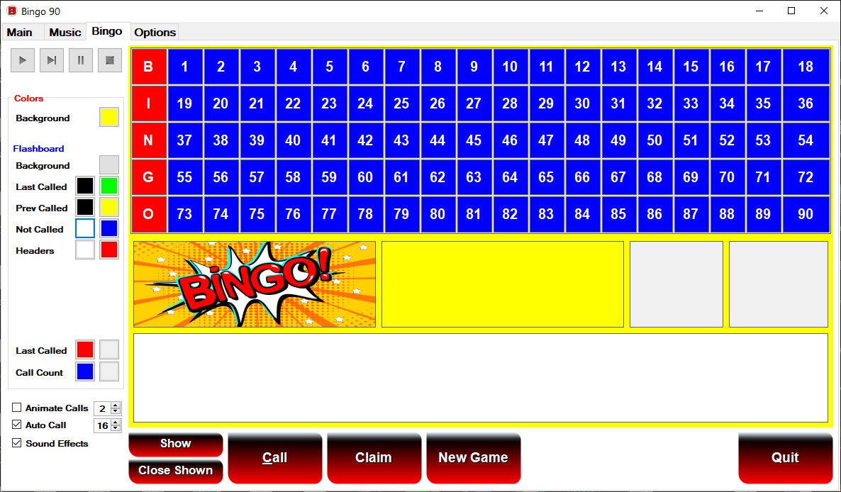 90 Number Bingo Game Software for Windows With Printable Cards and