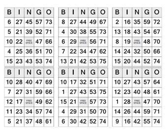 6000 bingokaarten PDF Onmiddellijke download Amerikaanse bingo