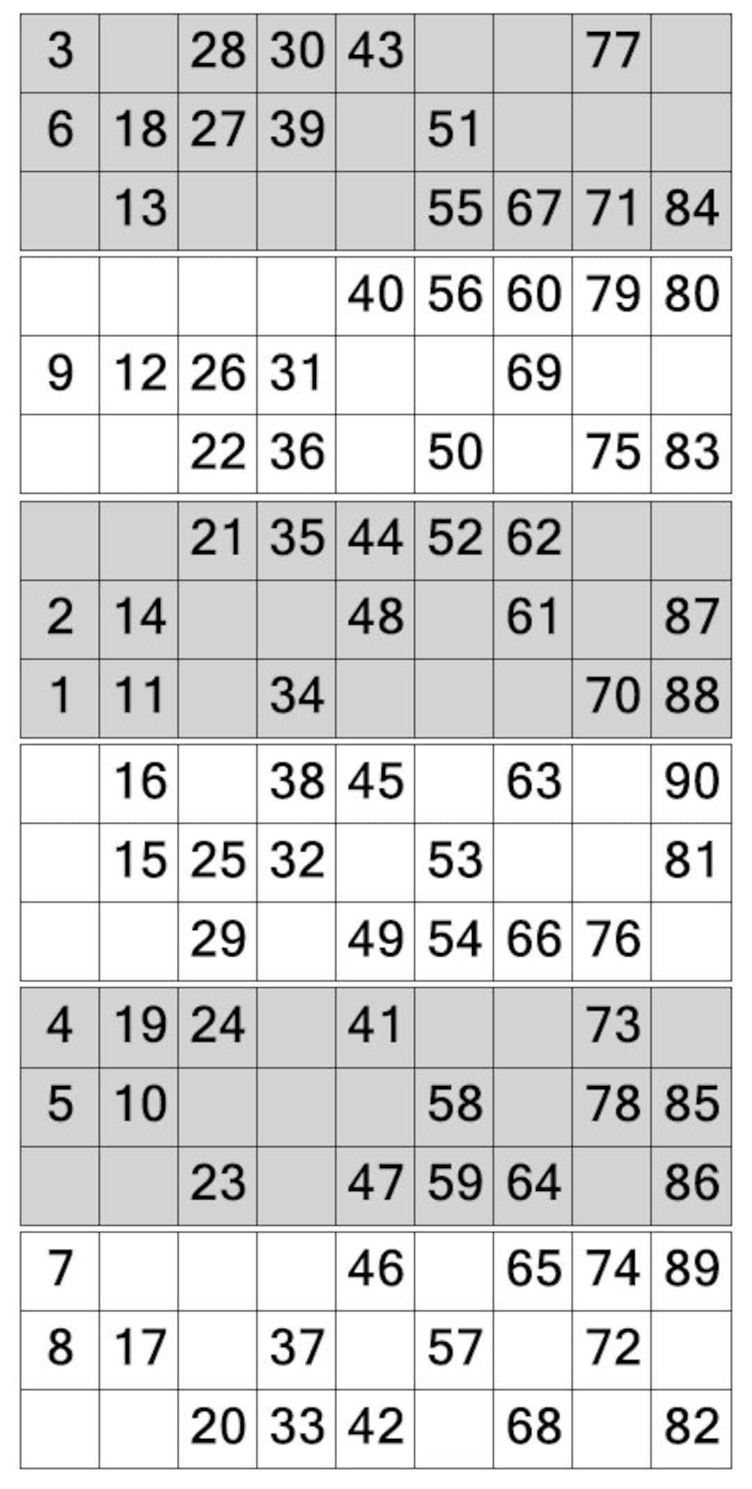 1000 90 Number Bingo Tickets PDF Immediate Download UK Bingo Etsy