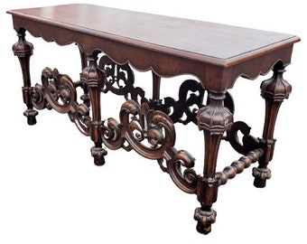 1920s Rococo Style Carved Walnut Bench