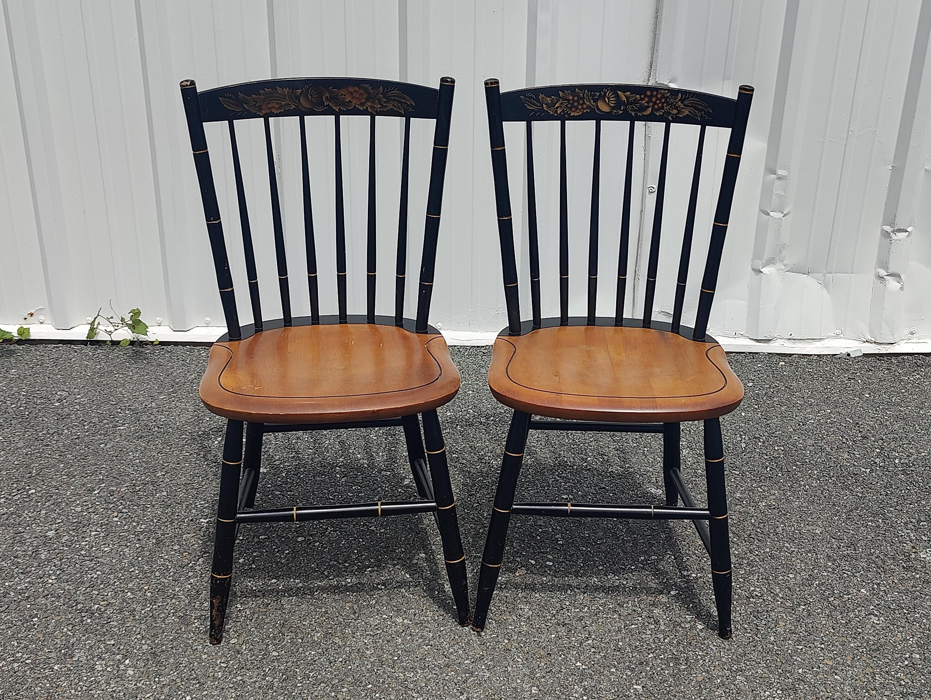 Vintage Hitchcock Mid 20th Century Maple & Lacquered Side Chair