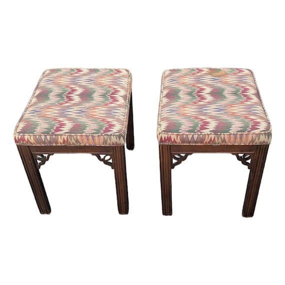 Pair of 1980s Ethan Allen Stools