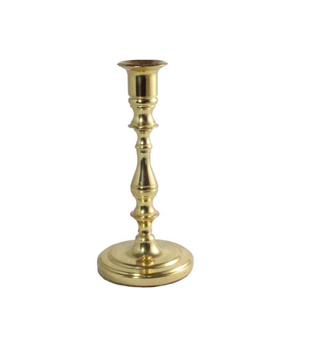 Mid 20th Century Baldwin in America Polished Brass Candlestick