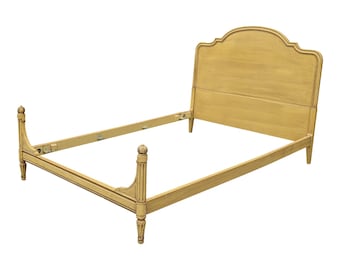 Light Yellow Vintage Regency Style Full Size Bedframe Attributed to Lexington Furniture