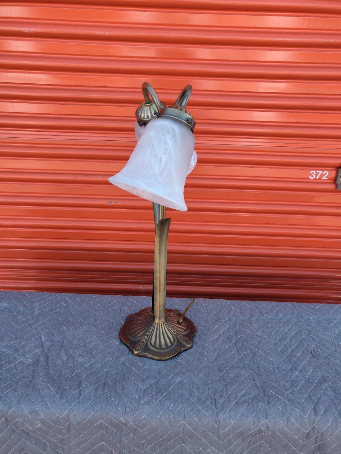 Vintage 2 Arm Goose Neck Lily Pad Table Lamp Etsy