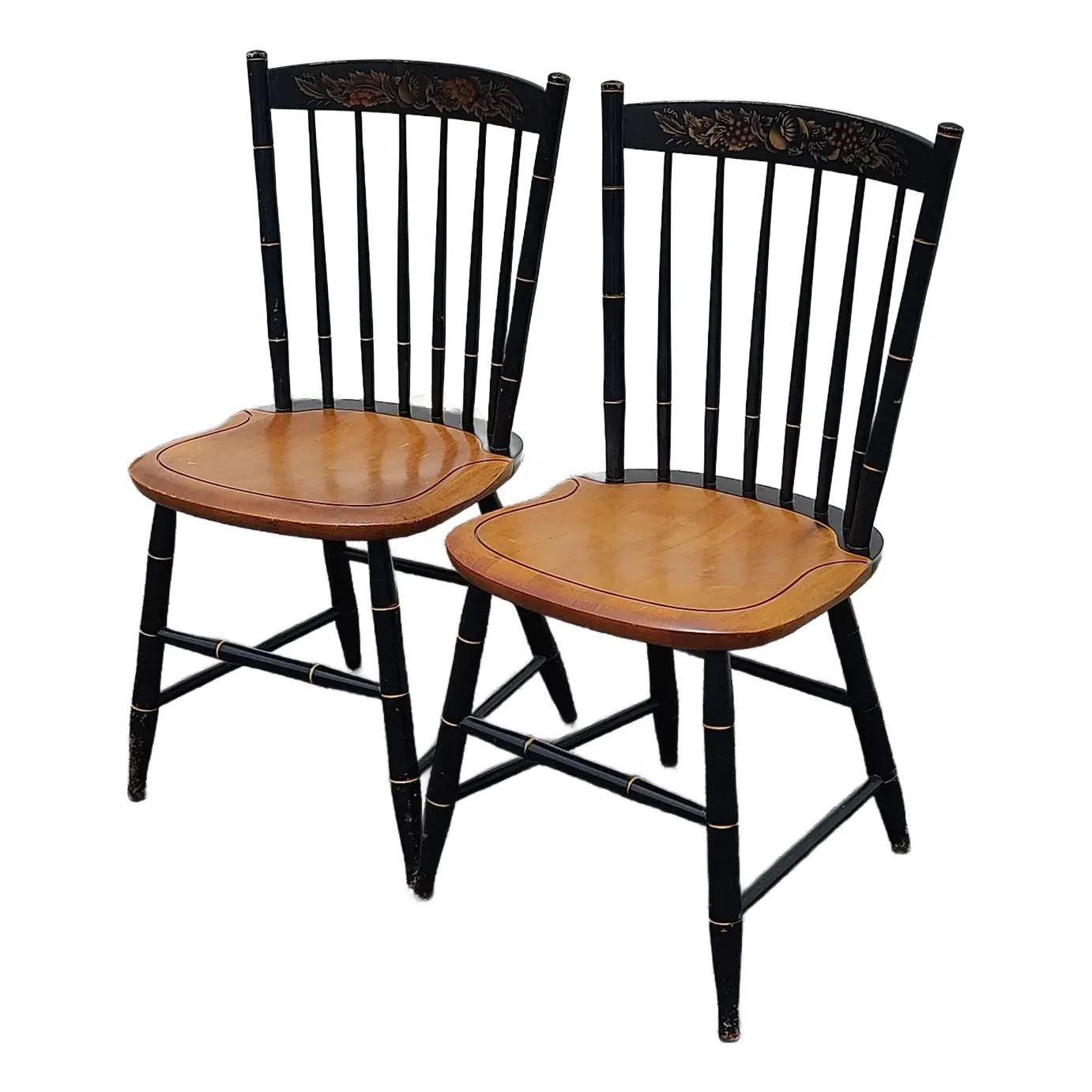 Vintage Hitchcock Mid 20th Century Maple & Lacquered Side Chair
