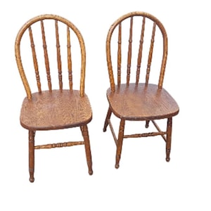 Mid 20th Century Vintage Childs Spindle Chairs - Pair