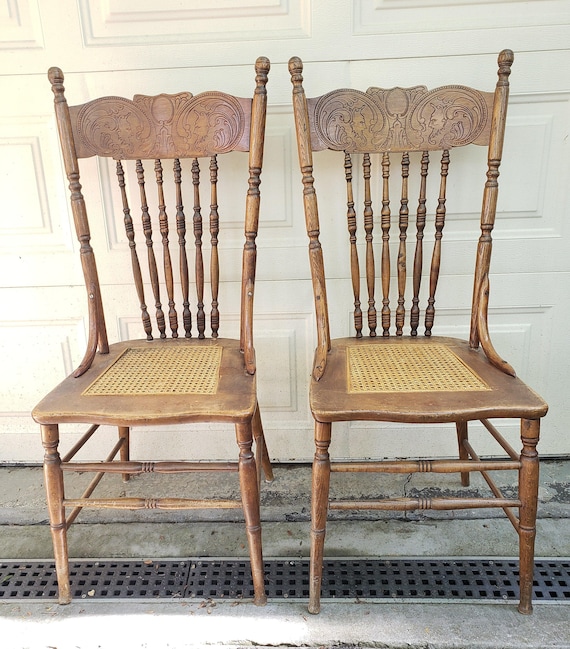 Oak pressed back chairs for sale deals