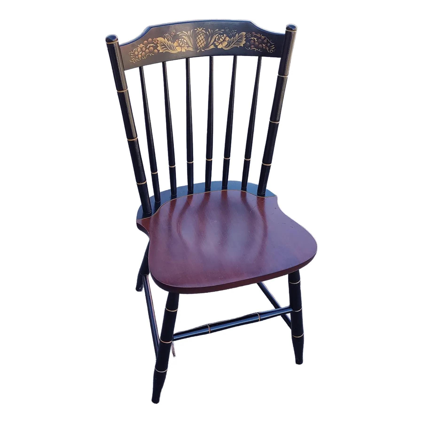 希少 ヴィンテージ ヒッチコックチェア スツール ラッシュシート 黒×ゴールド Hitchcock chairs - Etsy 日本