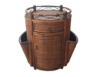 Mid 20th Century Seven Seas Hooker Bamboo Side Cabinet Magazine