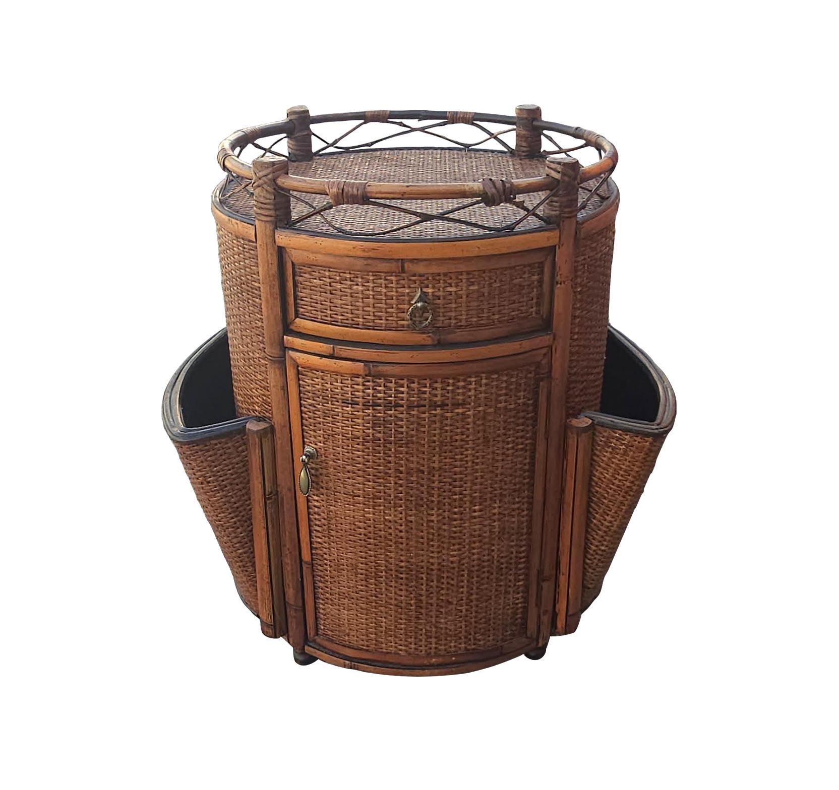 Mid 20th Century Seven Seas Hooker Bamboo Side Cabinet Magazine