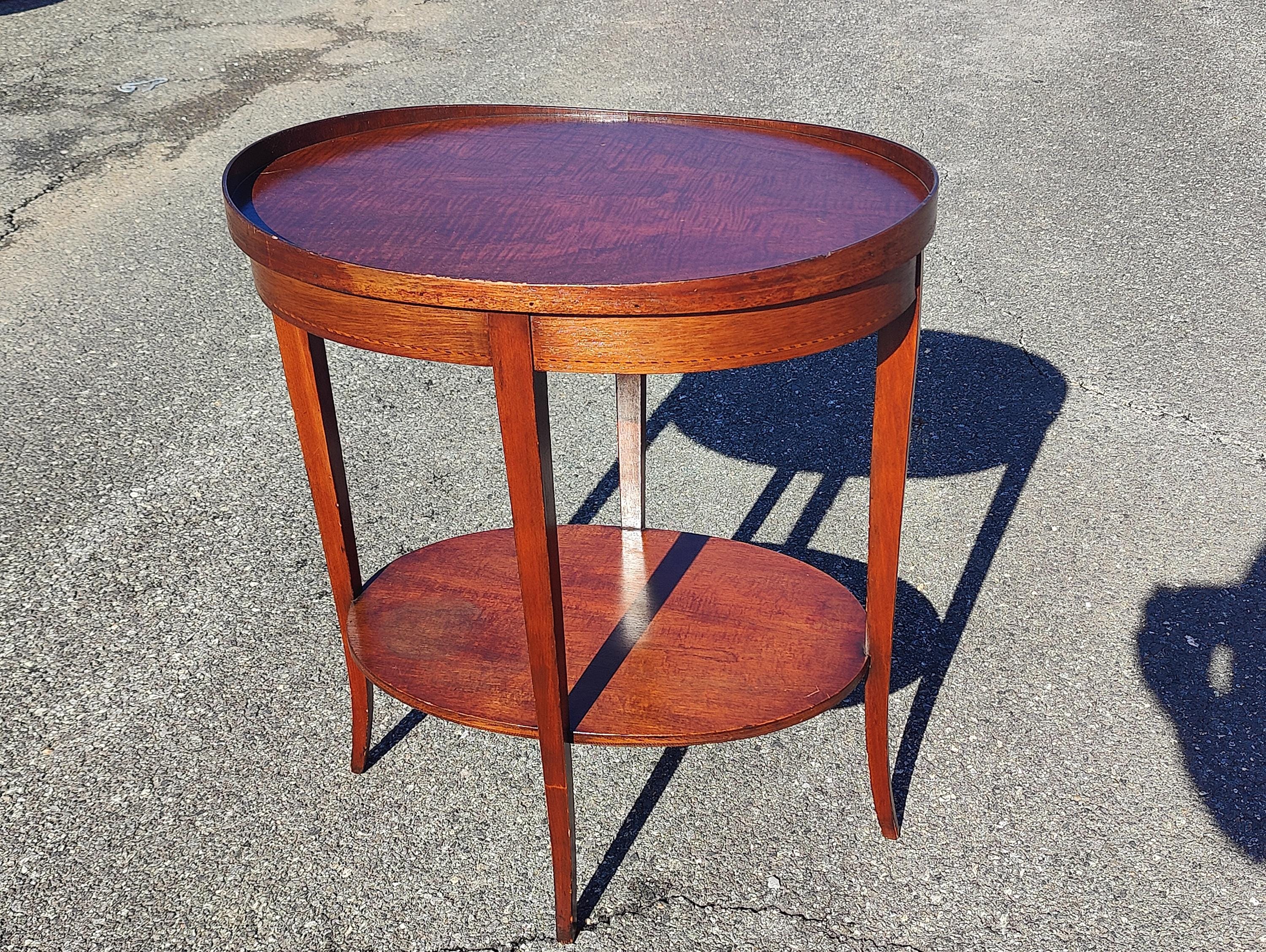 Mersman Tiered Mahogany Inlay Oval Side Table - Mersman 6988 - Etsy